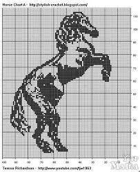 Monochrome Cross Stitch Modele de un cal