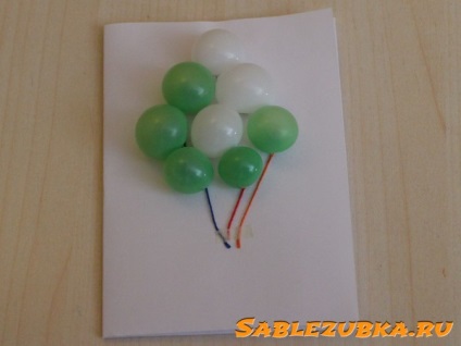 Carte poștală tridimensională din baloane cu mâinile proprii