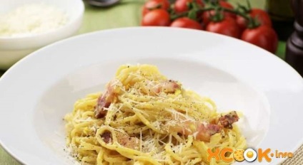 Carbonara pastă clasică - rețetă italiană pas cu pas cu fotografie