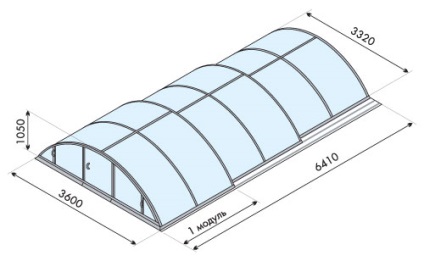 Pavilioane pentru piscine cu mâinile lor glisante, semicirculare (policarbonat)