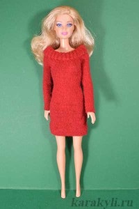 Rochie cu mâneci pentru un barbie - haine pentru o papusa de la o ciorap cu mâinile proprii, doodle