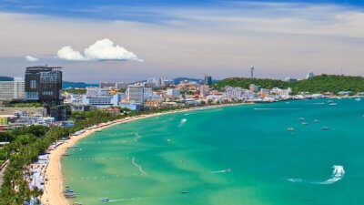 Zona și plaja din Jomtien din Pattaya - imagine de ansamblu