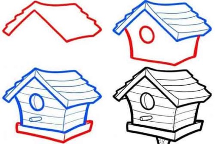 Desene ale unui birdhouse în etape - cum să faci o pasăre cu mâinile tale - instrucțiuni pentru