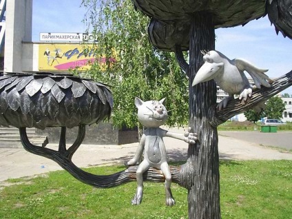 Szobrok és emlékművek macskák Oroszországban