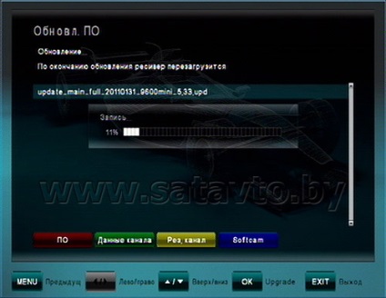 Televiziune prin satelit în Belarus și Rusia actualizată pe receptorul globo hd 9600 mini (opticum
