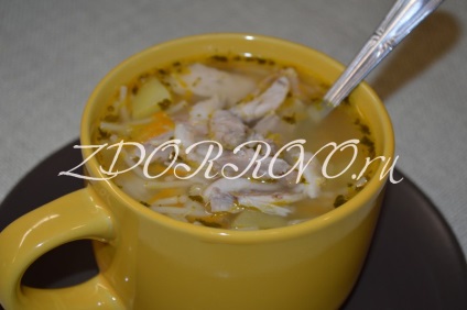 Supa cu pui, vermicelli și cartofi pas cu pas rețetă cu fotografie