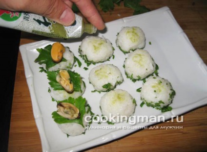Sushi cu midii - gătit pentru bărbați