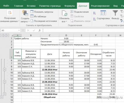 Idő és jelenlét excel - segít Word és az Excel