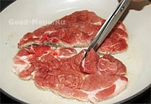 Carne de porc prăjită într-o tigaie - rețetă cu fotografii de la rândul său