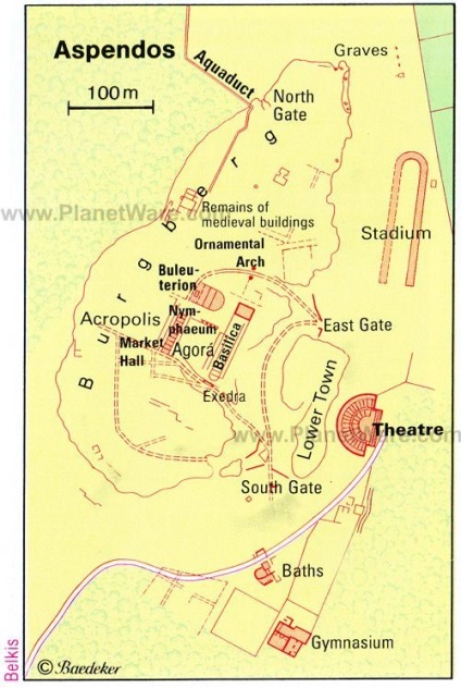 Aspendos - romok az ősi város Törökországban, fotók a amfiteátrum Aspendos