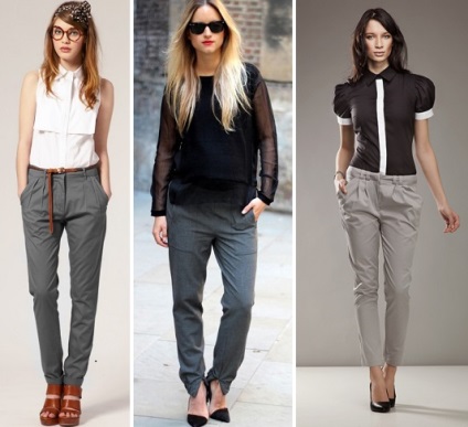 Ce să purtați cu pantaloni gri, imagini elegante