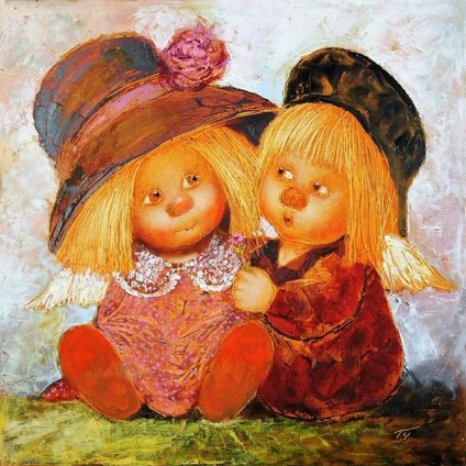 Picturile lui Chuvilyaeva Galina cu îngerii solari, alfabetul decupajului