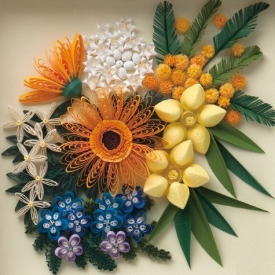 Virág Quilling gerbera - részletesen a munkafázisokat