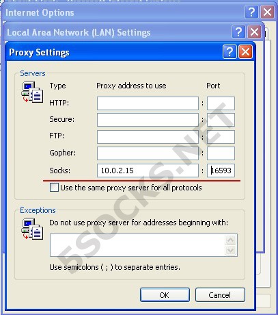 Cum se configurează șosetele rdp 5 proxy - instrucțiuni