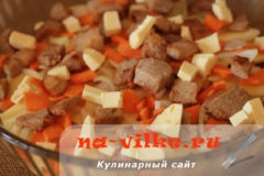 Cartofi cu carne de vită în cuptor - rețetă pentru gătit în lapte