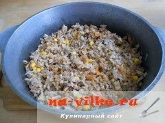 Orez și hrișcă de orez cu carne tocată - rețetă cu fotografie