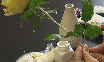 Florarie ceramică de trandafiri cu mâinile lor din polimer din argilă partea 3