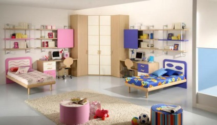 O cameră pentru copii de diferite sexe și opțiuni de design