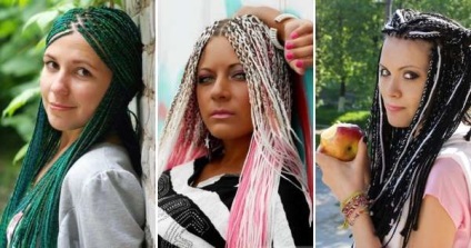 Panglici de moda cu kanekalon - dreadlocks și două panglici, franceză și daneză, box și afrokosichki, în