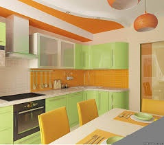 Orange-verde bucatarie (35 fotografii) cum sa faci o camera de bucatarie in culori deschise verde cu mainile tale,