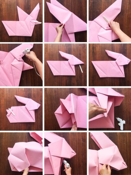 Origami iepurasul de Paști Cum să faci iepure uriaș Origami din hârtie pentru copii