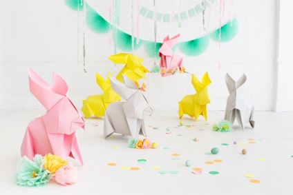 Origami húsvéti nyuszi hogyan origami papír óriás nyúl a gyermekek számára