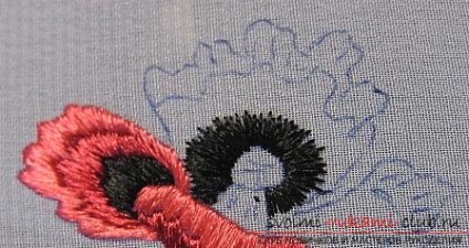 Diagrama de broderie a macului chinezesc, modelele broderiei chinezești ale florii, broderia de semințe de mac pentru