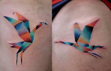 Tatuajul unei macarale - valoare, schițele unui tatuaj și o fotografie