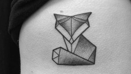 Tatuaje de origami (vulpe, macara si altele