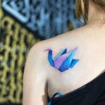 Tatuaje de origami (vulpe, macara si altele