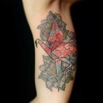 Tatuaje de origami (vulpe, macara si altele