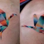 Tatuaj de origami (vulpe, macara, etc.