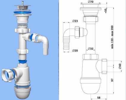 Dispozitivul unui sifon cum să stabilească un sifon pe chiuveta în sine, un portal de construcție