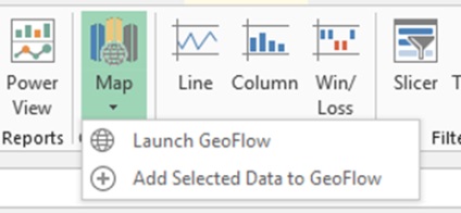 Vizualizarea datelor geografice utilizând add-in-ul geoflow, exceltip