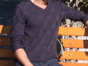 Kötőtű férfi pamut pulóver - Fair Masters - kézzel készített, kézzel készített