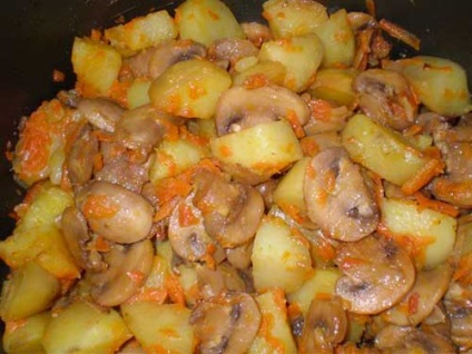 Cartofi prăjiți cu ciuperci congelate