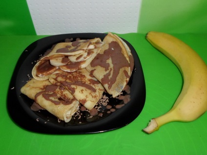 Palacsinta banán és csokoládé recept és fotó