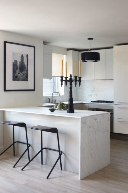 Bucătărie alb-negru 40 de idei de design minimalist
