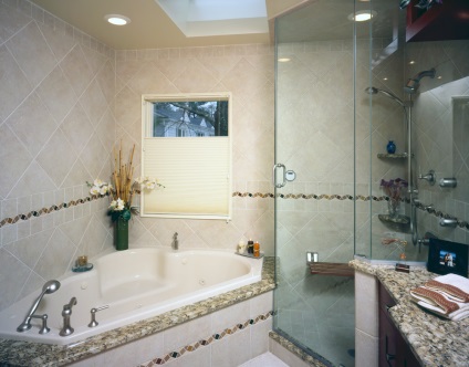Zuhanyfülke a fürdőszobában - divatos, elegáns, kényelmes belső dolgok