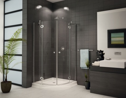 Zuhanyfülke a fürdőszobában - divatos, elegáns, kényelmes belső dolgok