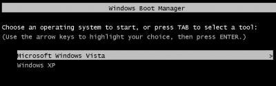 Double de încărcare Windows Vista și XP (Windows Vista instalat primul)