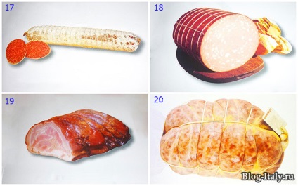 Италиански колбас с списък с имена и снимки