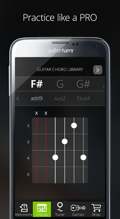 Cum se configurează o aplicație guitartuna gratuită pe chitara pe Android