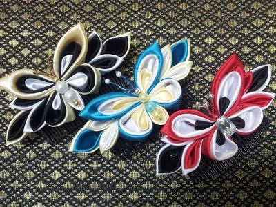 Kanzashi - clasa master fluture din panglici din satin cu video