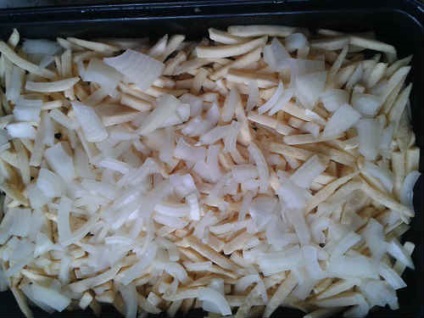 Sült burgonya hússal a kemencében (sütőben) Sült burgonya hússal a sütőben