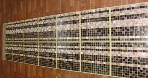 Mozaic-stretch-out din dale de mozaic de sticlă