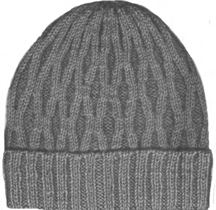 Pălărie pentru bărbați cu ace de tricotat cu un rever - 6 modele cu descriere și mk