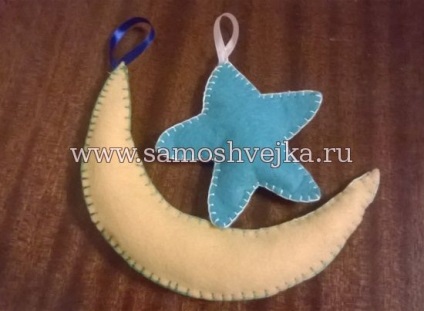 Karácsonyi játékok nemezből hold és csillag - samoshveyka - site rajongóinak varró- és kézműves