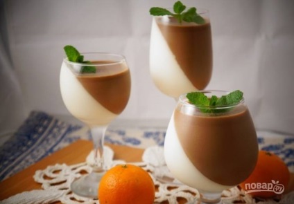 Panna Cotta csokoládé és sűrített tej - lépésről lépésre recept fotók