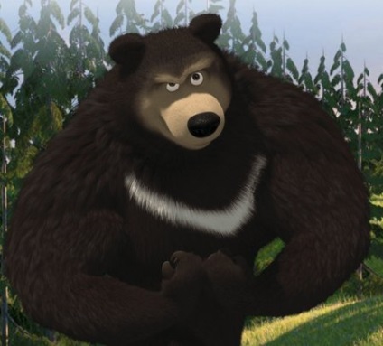 Caractere de la masca de desene animate și urs